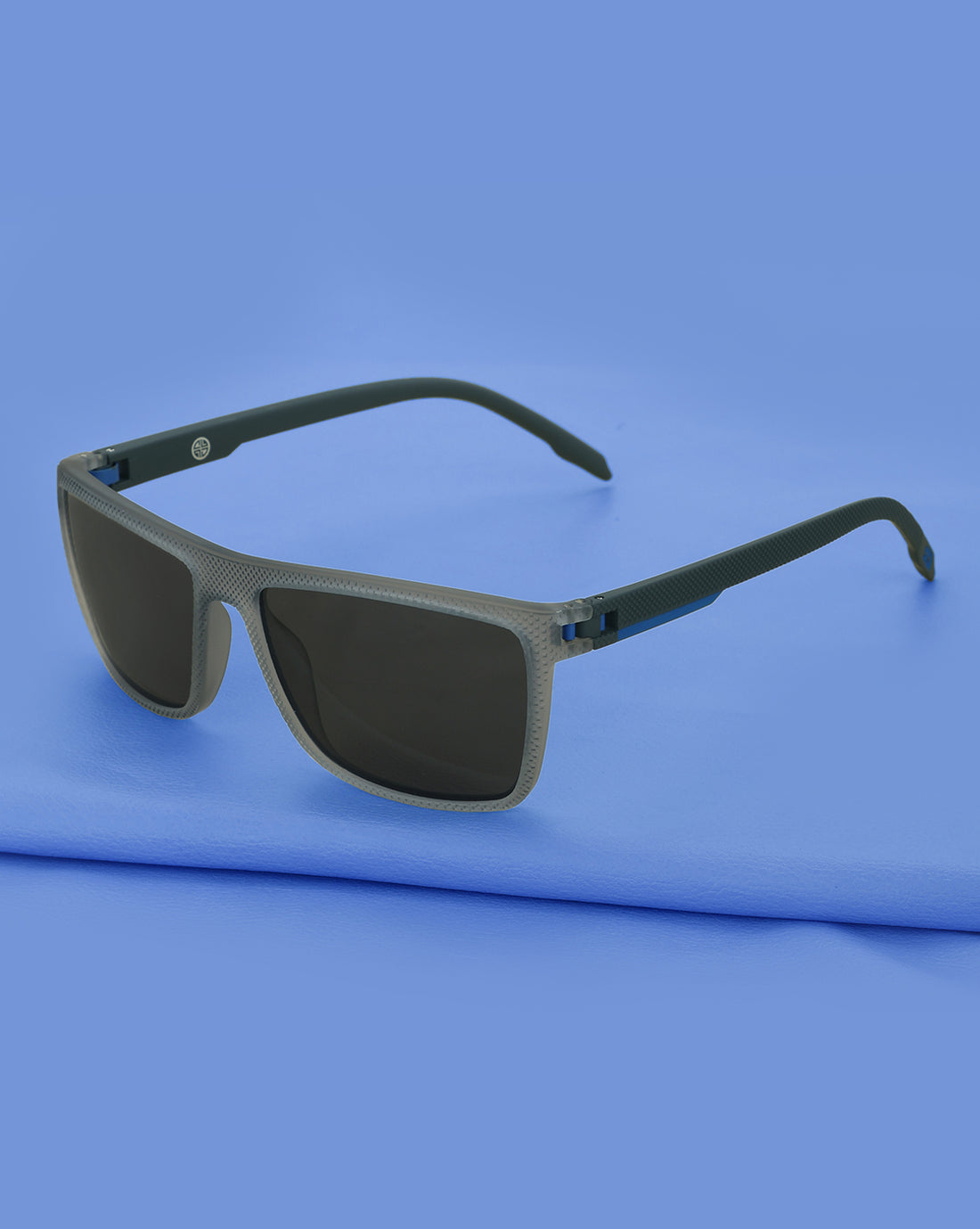 Blue with Grey Toned with Blue Polarised Lens Wayfarer Sunglass for men
