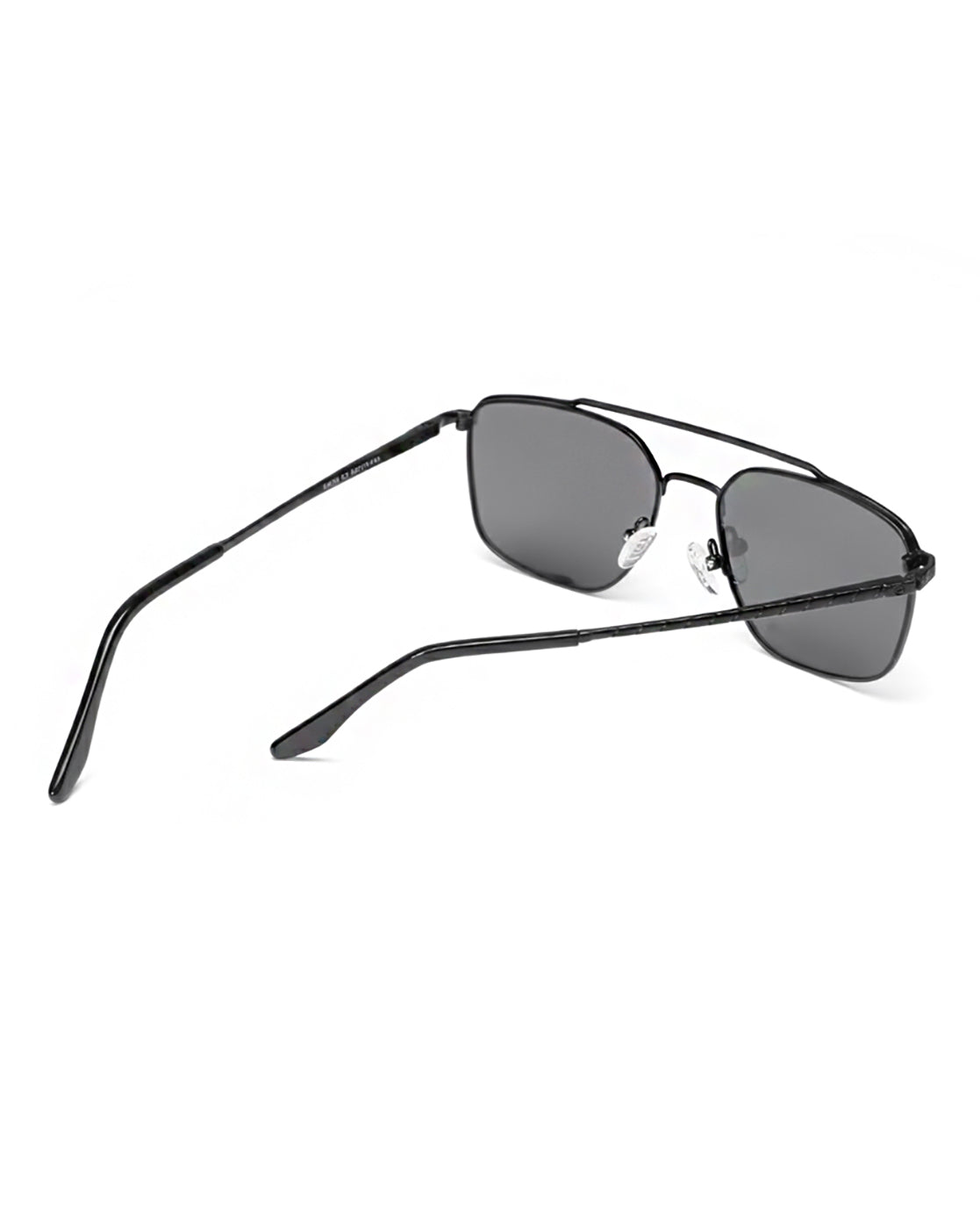 Men Premium Polarised UV Protected Black Lens Black Toned Rectangle Sunglasses