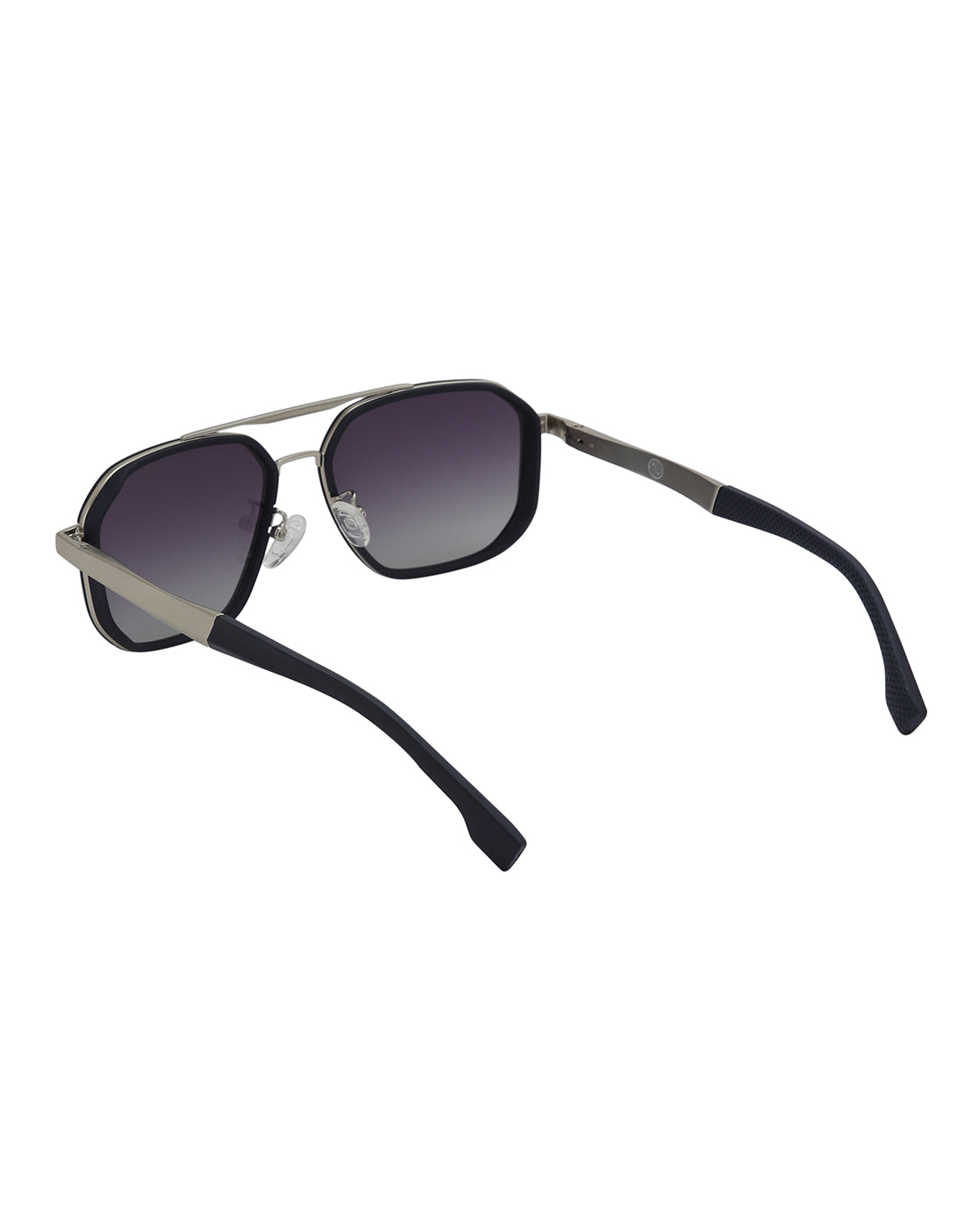 Unisex Premium Silver &amp; Blue Toned Grey UV with Polarized Lens Square Sunglass