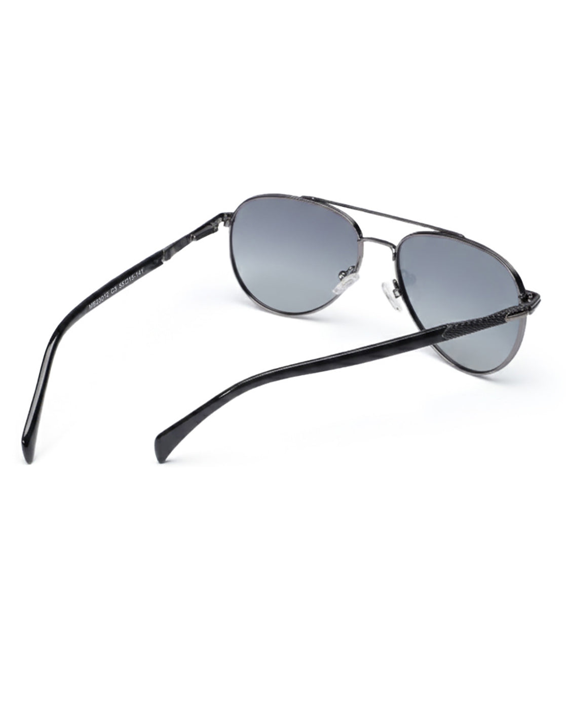 Unisex Premium Polarised UV Protected Blue Lens Gunmetal Toned Aviator Sunglasses