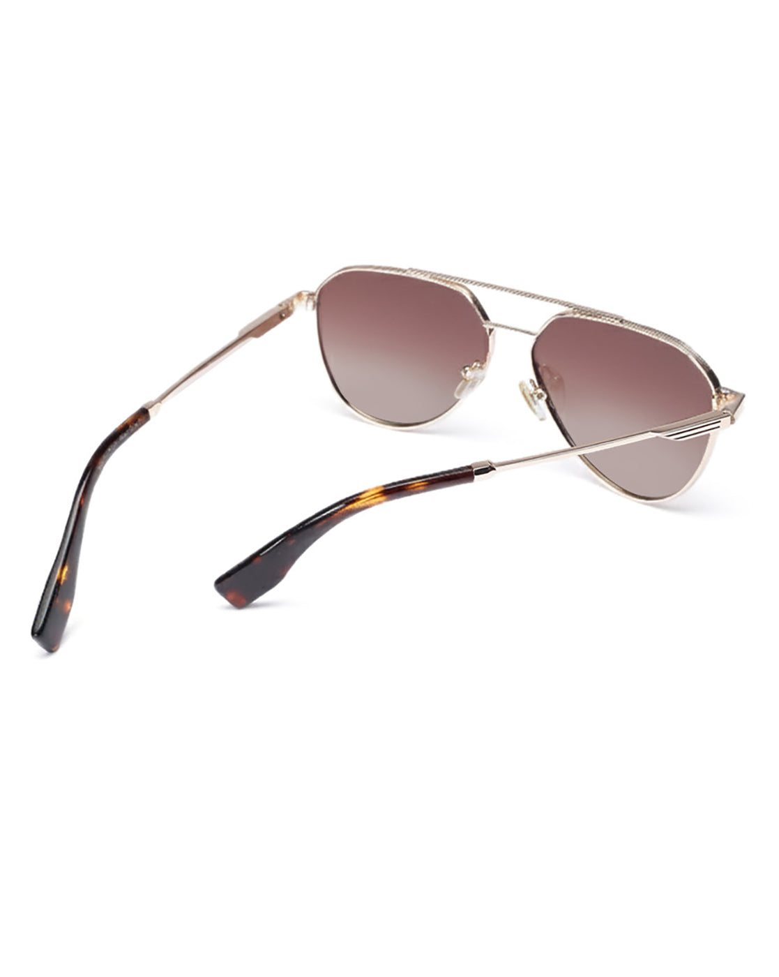 Unisex Premium Polarised UV Protected Brown Lens Gold Toned Aviator Sunglasses