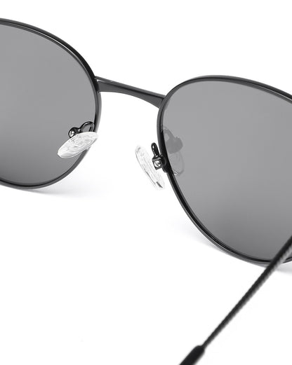 Unisex Premium Polarised UV Protected Black Lens Black Toned Oval Sunglasses