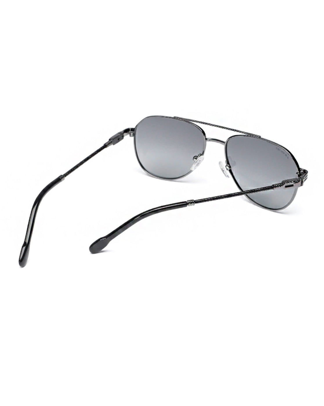 Unisex Premium Polarised UV Protected Blue Lens Gunmetal Toned Rectangle Sunglasses