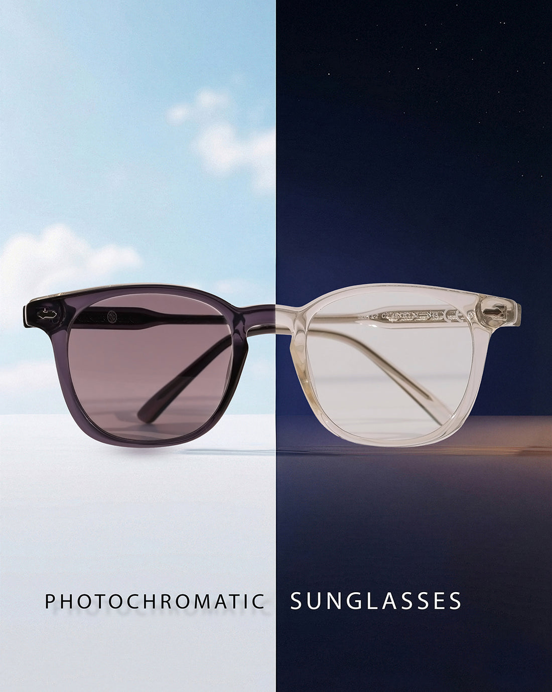 Unisex Premium Polarised UV Protected Photochromic Frame & Lens Wayfarer Sunglasses