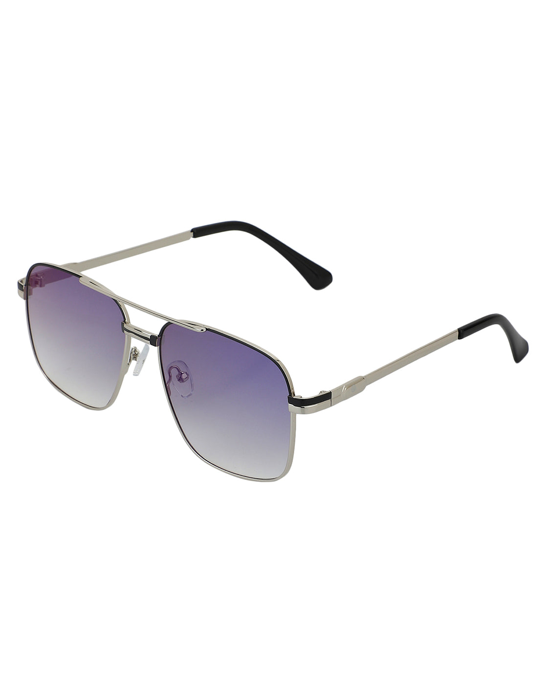 Carlton London Clear Lens &amp; Silver-Toned Rectangle Sunglasses With Uv Protected Lens For Men