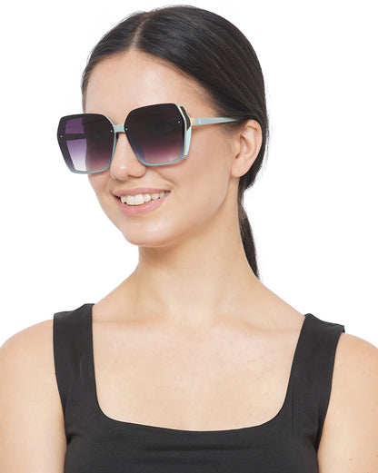 Carlton London Purple Lens &amp; Grey Oversized Sunglasses Uv Protected Lens For Women