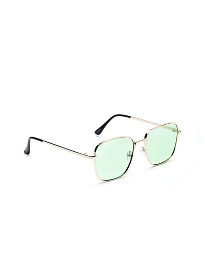 Carlton London Green Lens &amp; Gold-Toned Square Sunglasses With Uv Protected Lens For Men