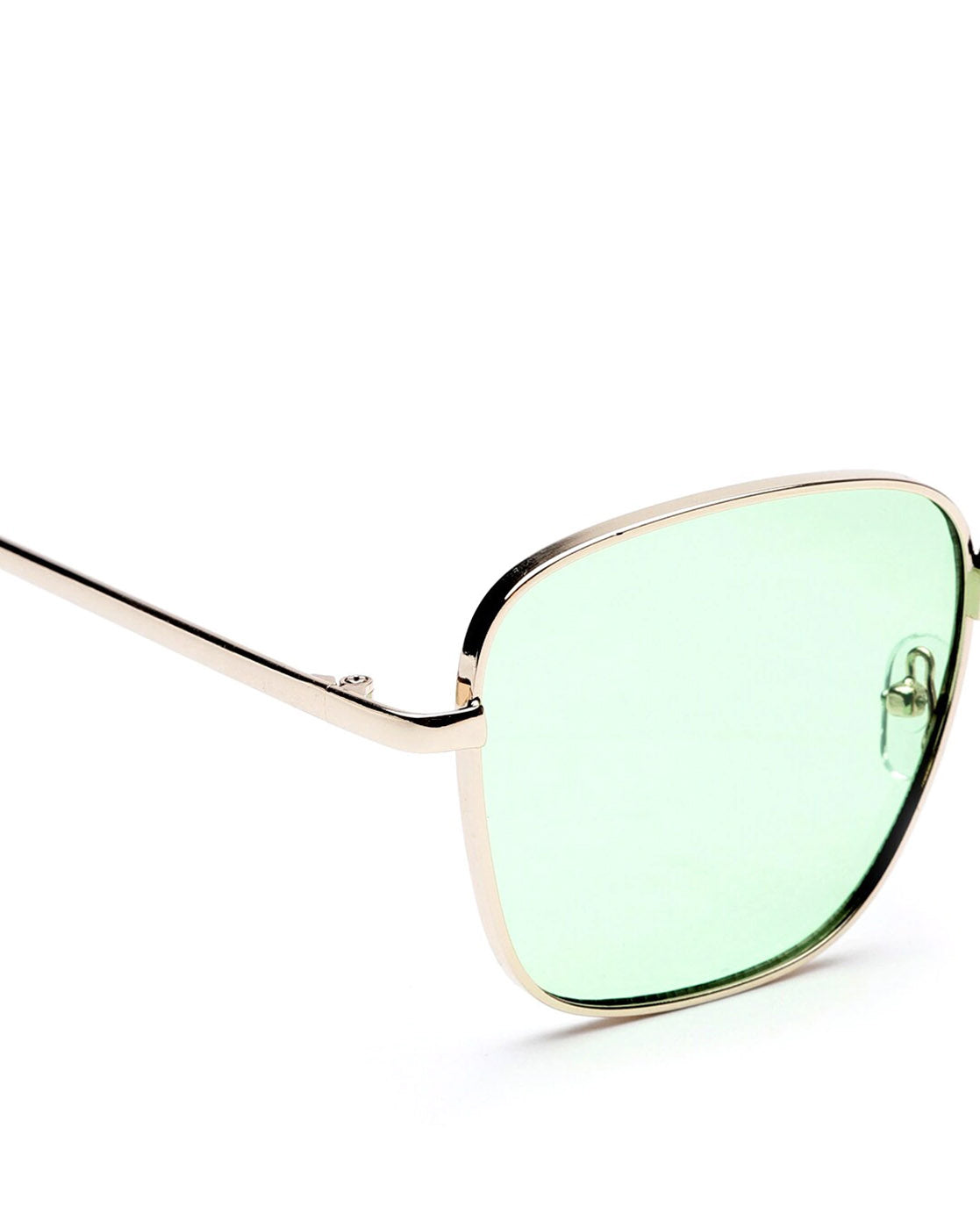 Carlton London Green Lens &amp; Gold-Toned Square Sunglasses With Uv Protected Lens For Men