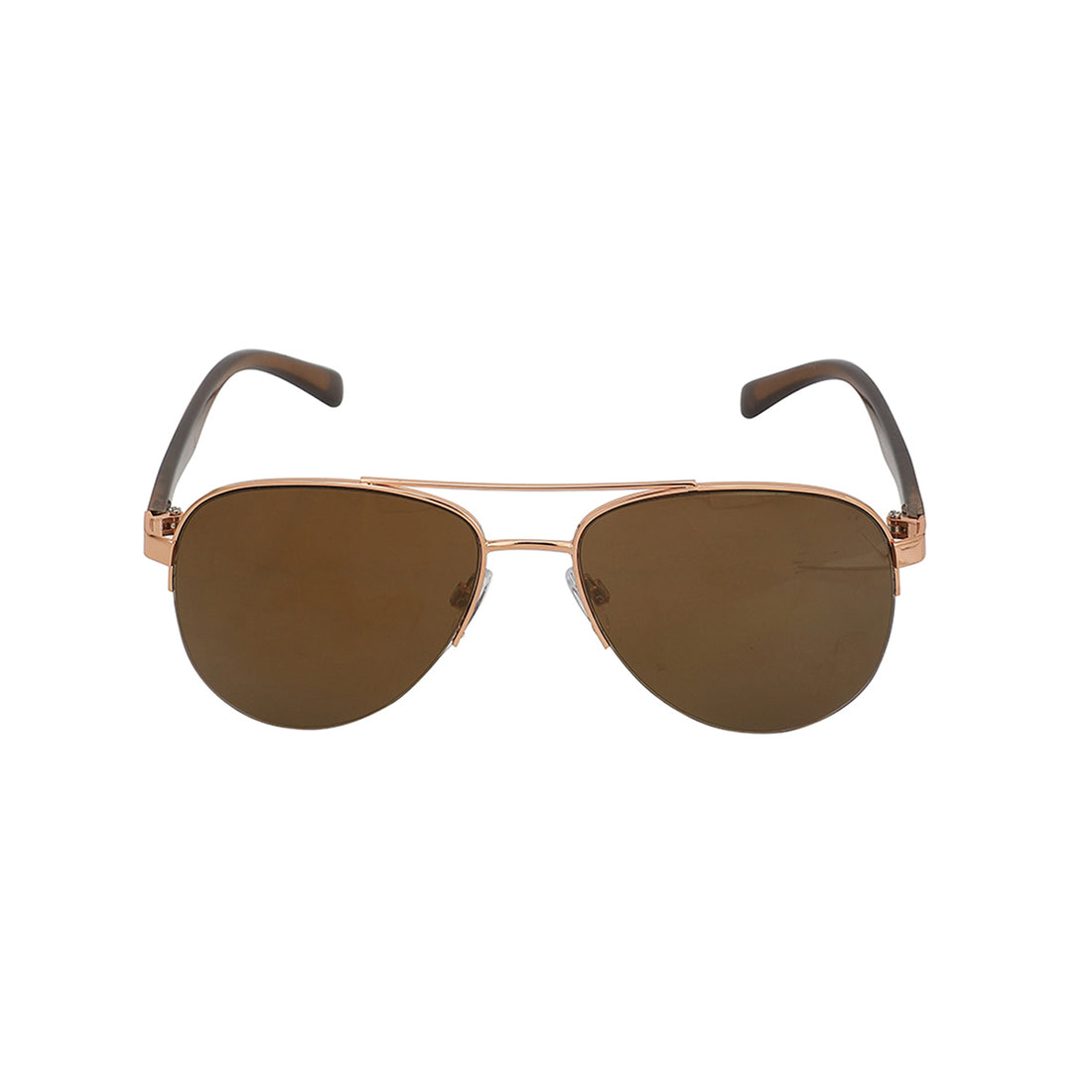 Carlton London Rose Gold & Brown Toned Uv Protected Aviator Sunglasses For Women
