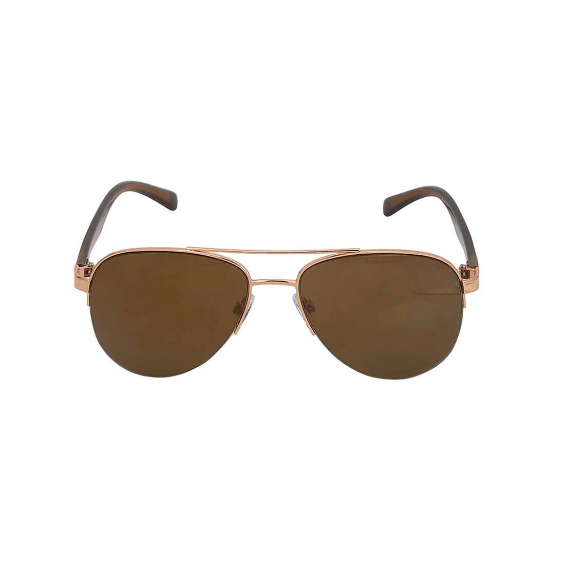 Carlton London Rose Gold & Brown Toned Uv Protected Aviator Sunglasses For Women