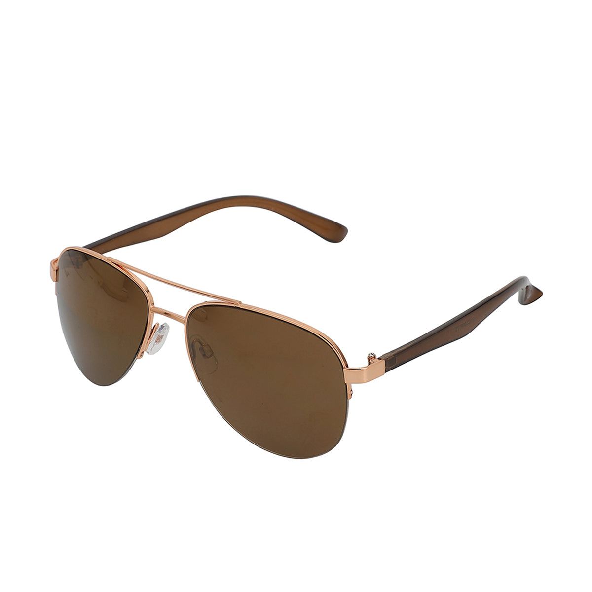 Carlton London Rose Gold &amp; Brown Toned Uv Protected Aviator Sunglasses For Women