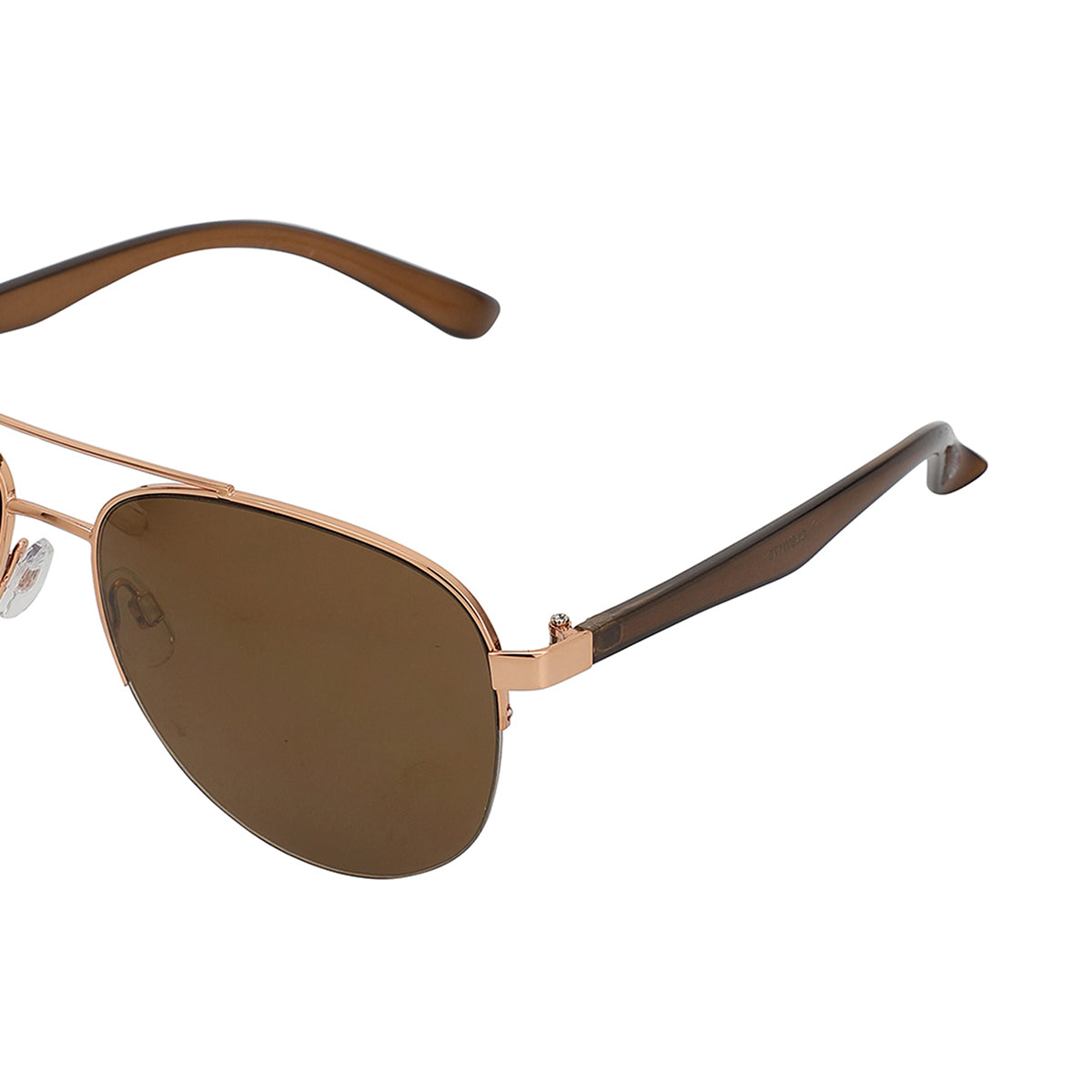 Carlton London Rose Gold &amp; Brown Toned Uv Protected Aviator Sunglasses For Women