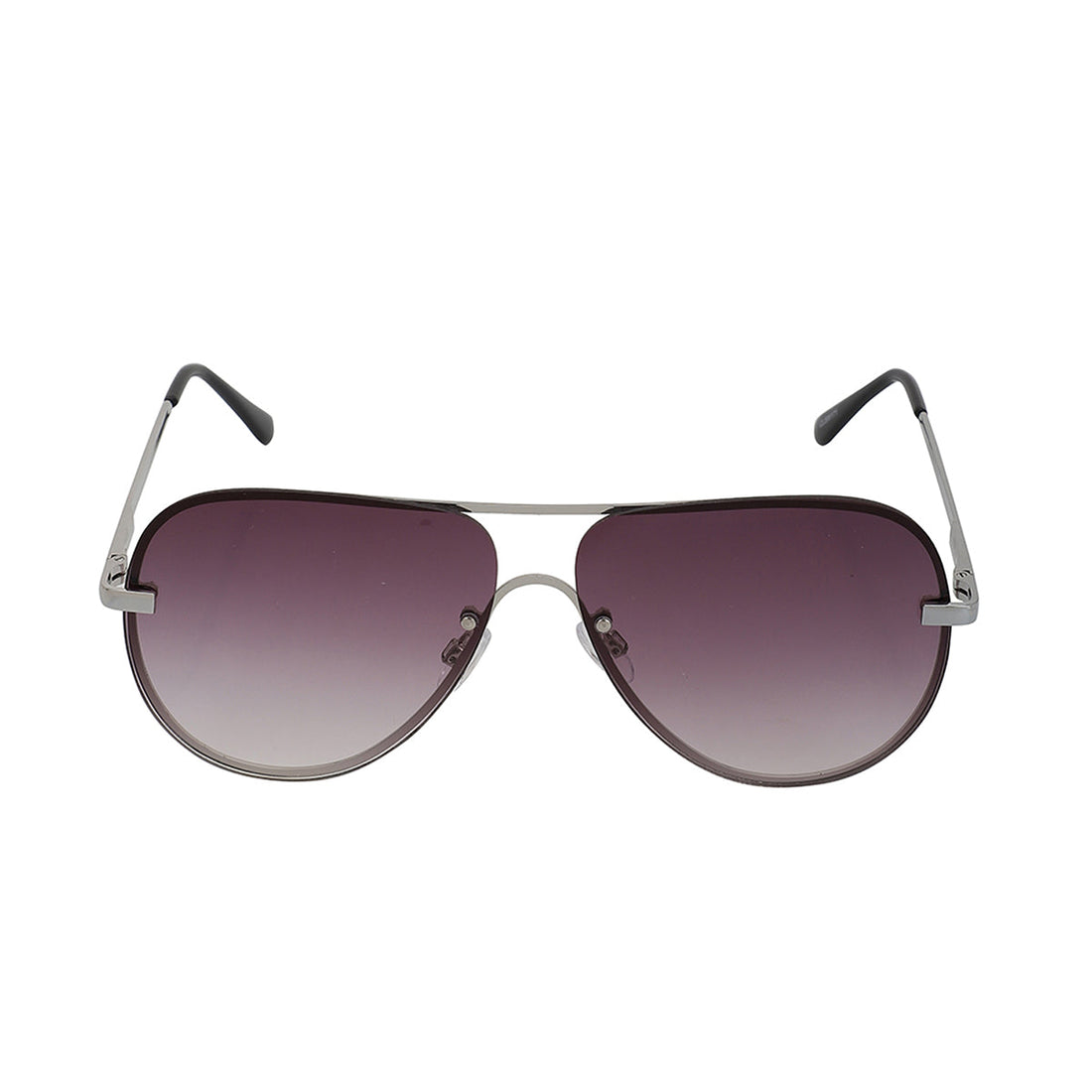 Carlton London Silver & Black Toned Uv Protected Aviator Sunglasses For Women