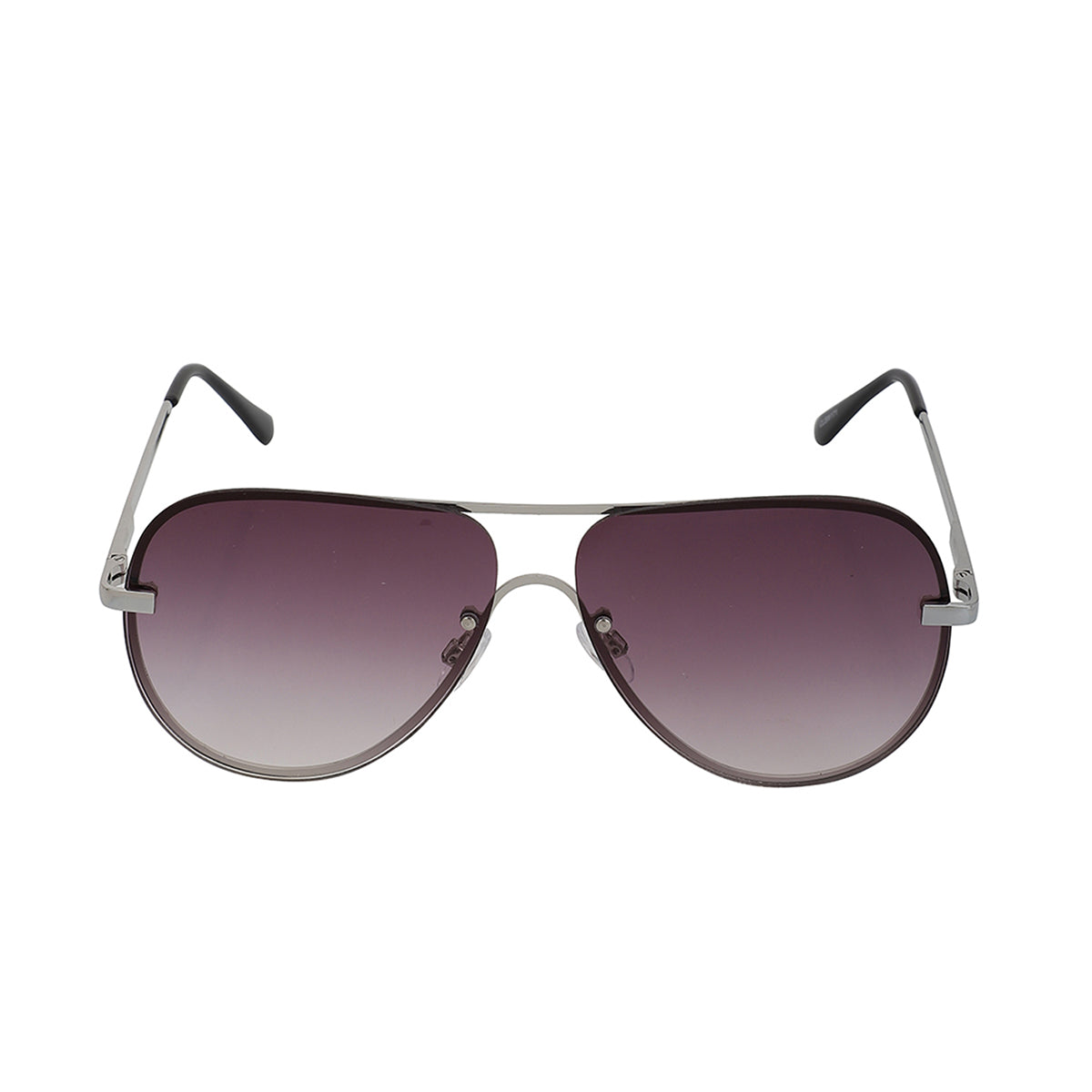 Carlton London Silver &amp; Black Toned Uv Protected Aviator Sunglasses For Women