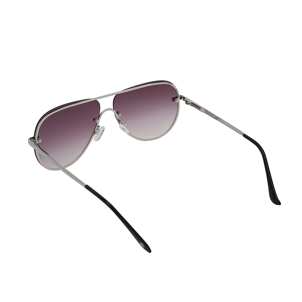 Carlton London Silver &amp; Black Toned Uv Protected Aviator Sunglasses For Women