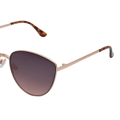 Carlton London Rose Gold &amp; Brown Toned Uv Protected Cateye Sunglasses For Women