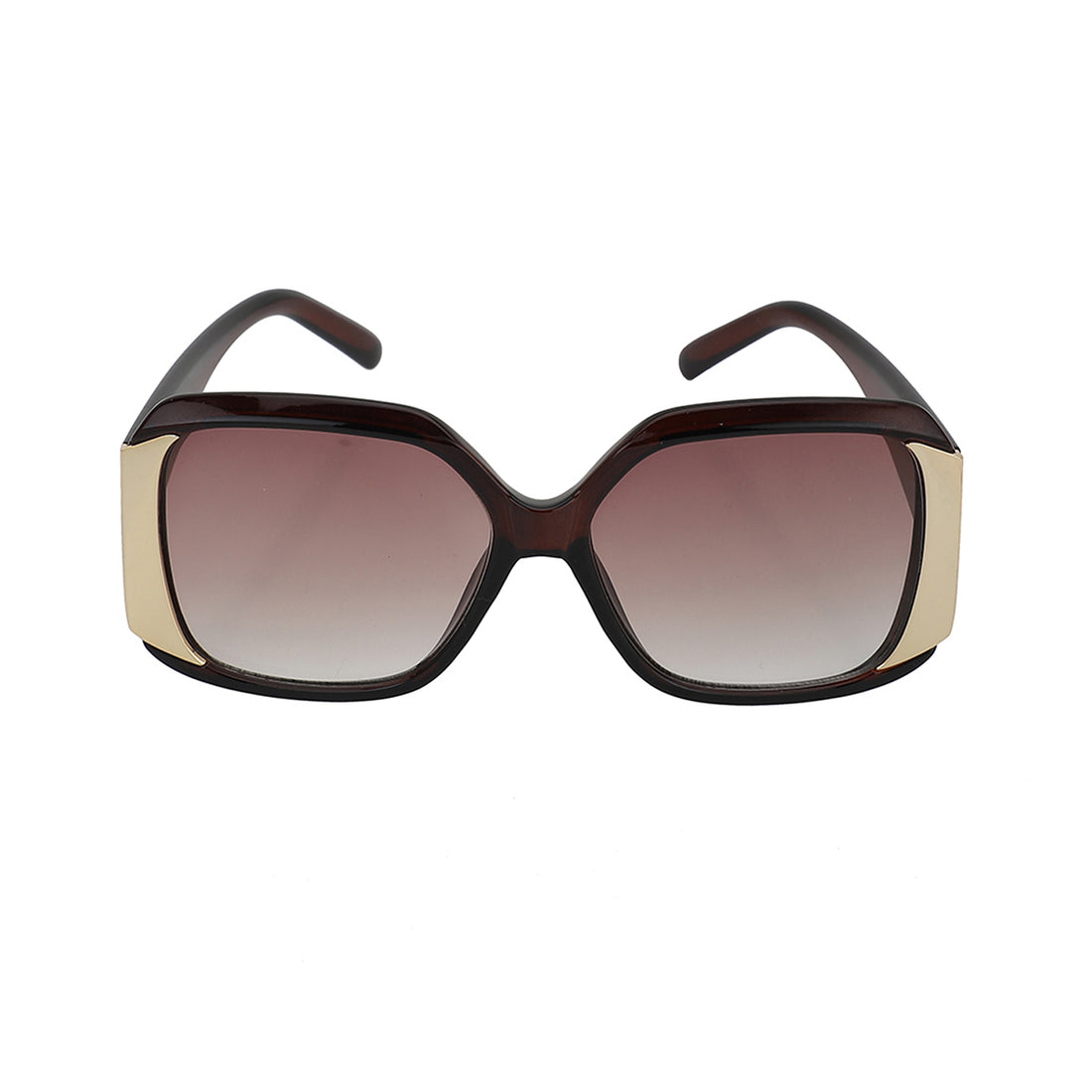 Carlton London Brown &amp; Gold Toned Uv Protected Oversized Sunglasses For Women