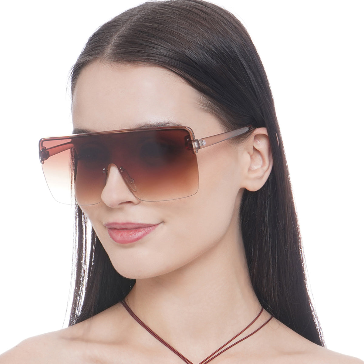 Carlton London Brown Toned Uv Protected Shield Sunglasses For Women