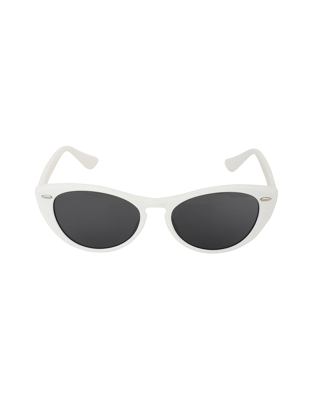 White Toned With Uv Protected Lens Cateye Sunglass For Women