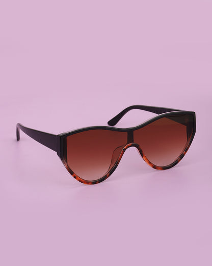 Double Toned With Uv Protected Shield Sunglass For Women