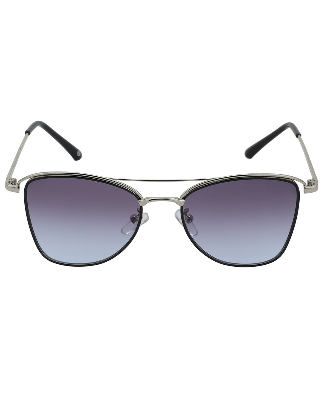 Silver & Black Toned UV Protected Lens Butterfly Sunglass for women