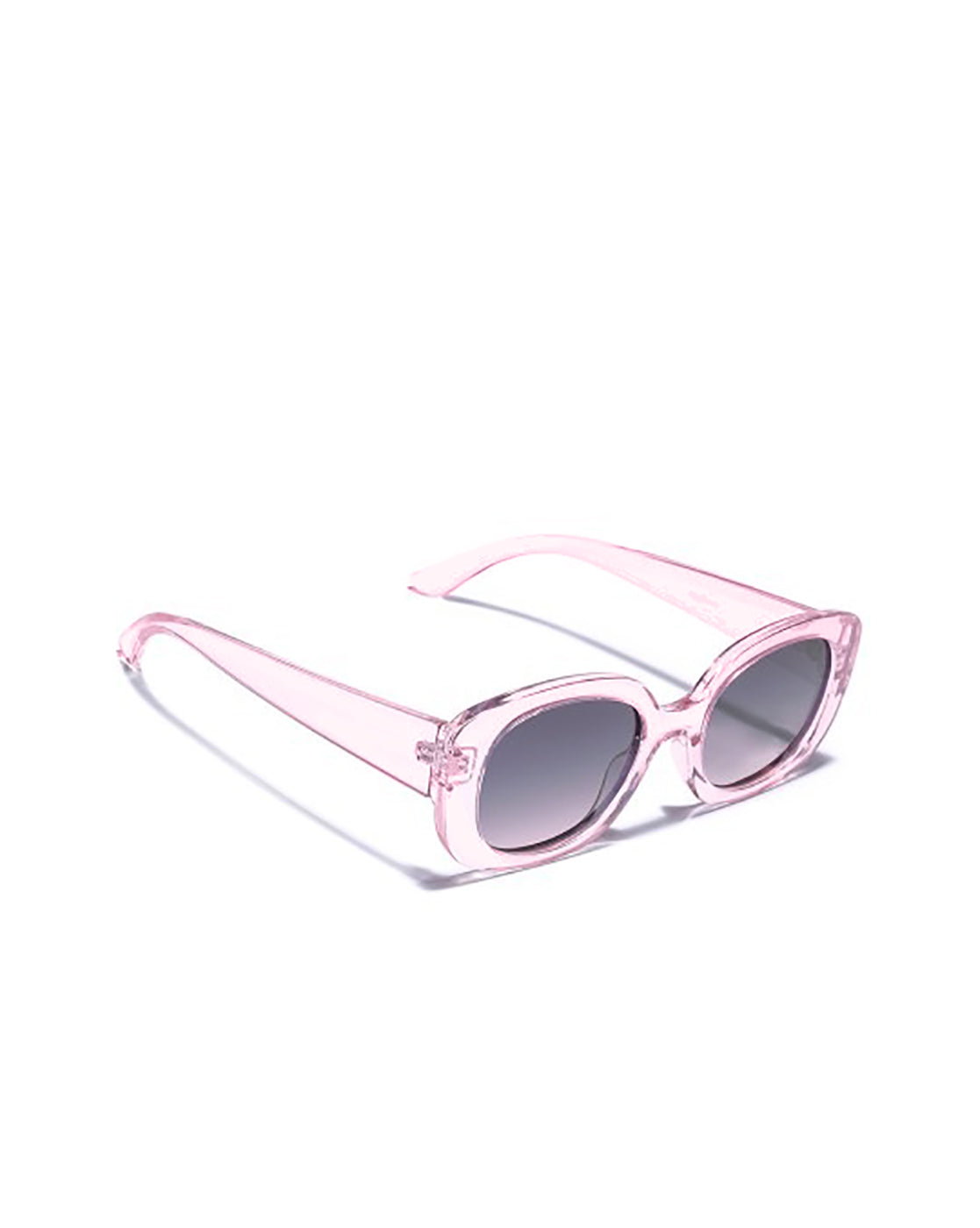 Peach Toned with Black Polarized Lens Oval Sunglasses