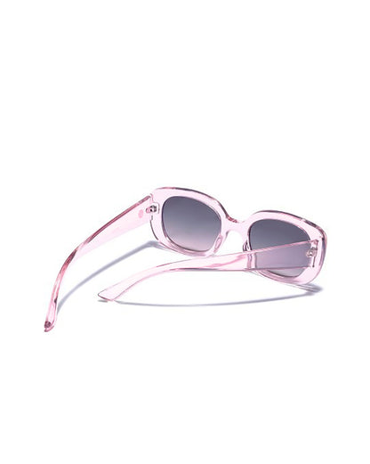 Peach Toned with Black Polarized Lens Oval Sunglasses