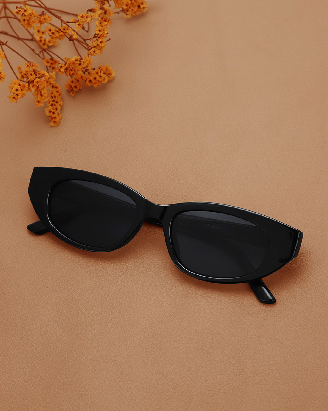 Black Toned with Black Polarised Lens Cat Eye Sunglass