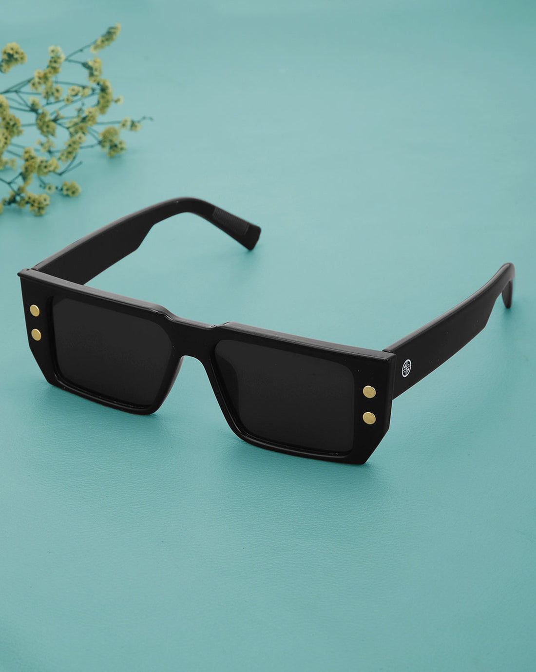 Black Toned with Black Polarized Lens Square Sunglasses