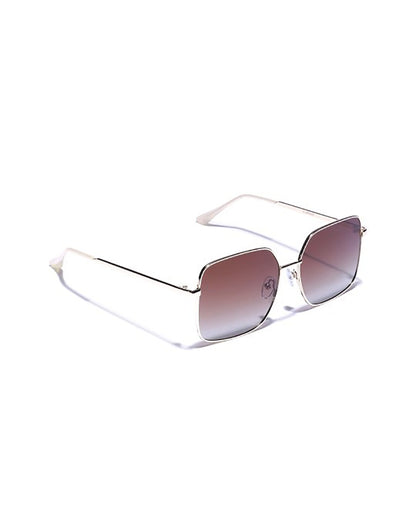 Gold Toned with Brown Polarised Lens Oversized Sunglass