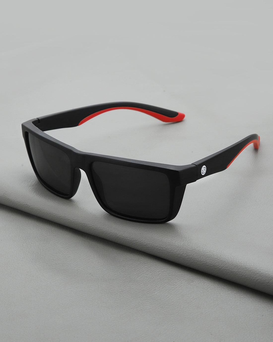 Black and Red Toned with Black Polarised Lens Square Sunglass