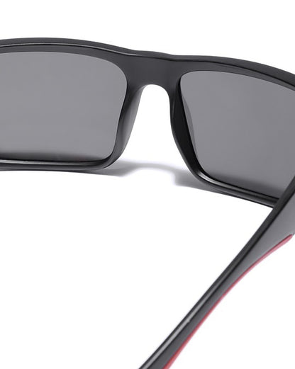 Black and Red Toned with Black Polarised Lens Square Sunglass