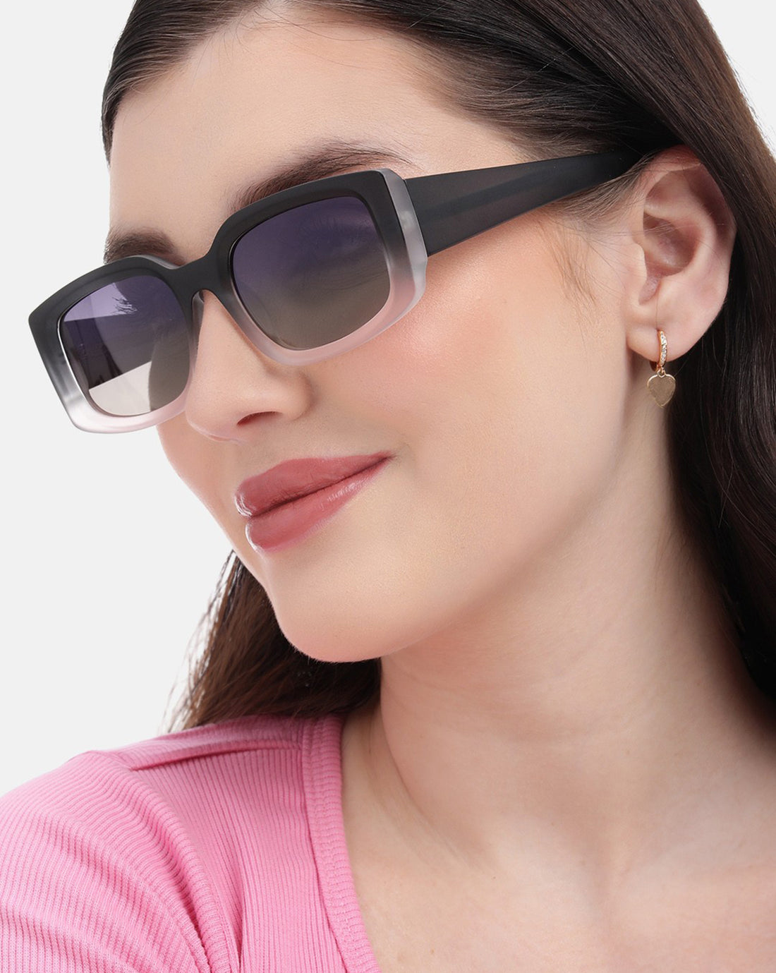 Double Toned with Polarised Lens Rectangle Sunglass for women