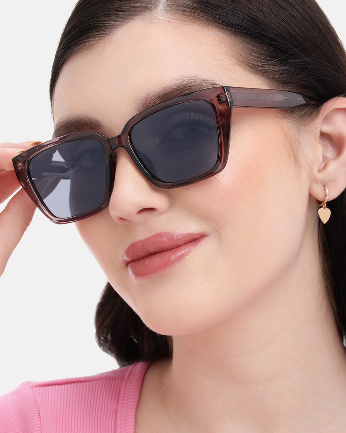 Brown Toned with Polarised Lens Rectangle Sunglass for women