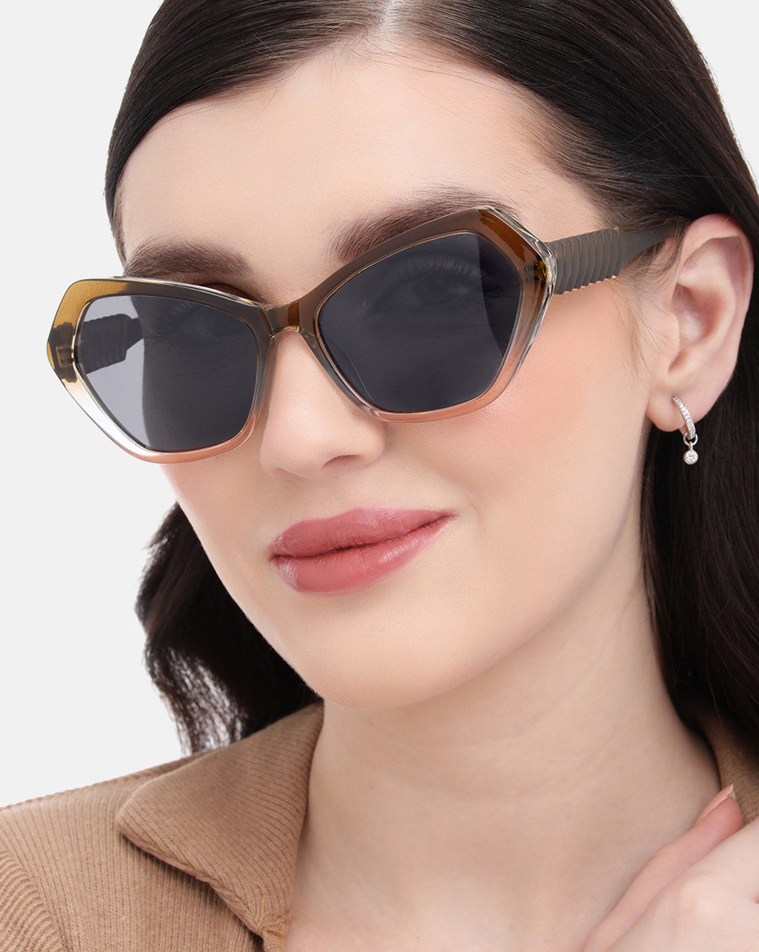 Multi Toned with Polarised Lens Butterfly Sunglass for women