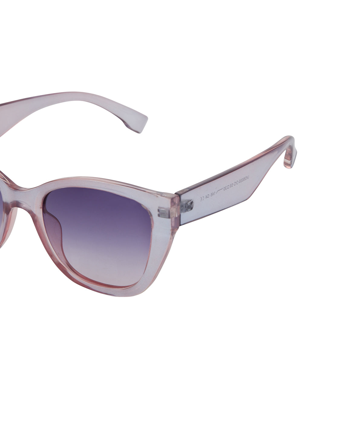 Transparent with Pink Toned with Blue Polarised Lens Oversized Sunglass for women