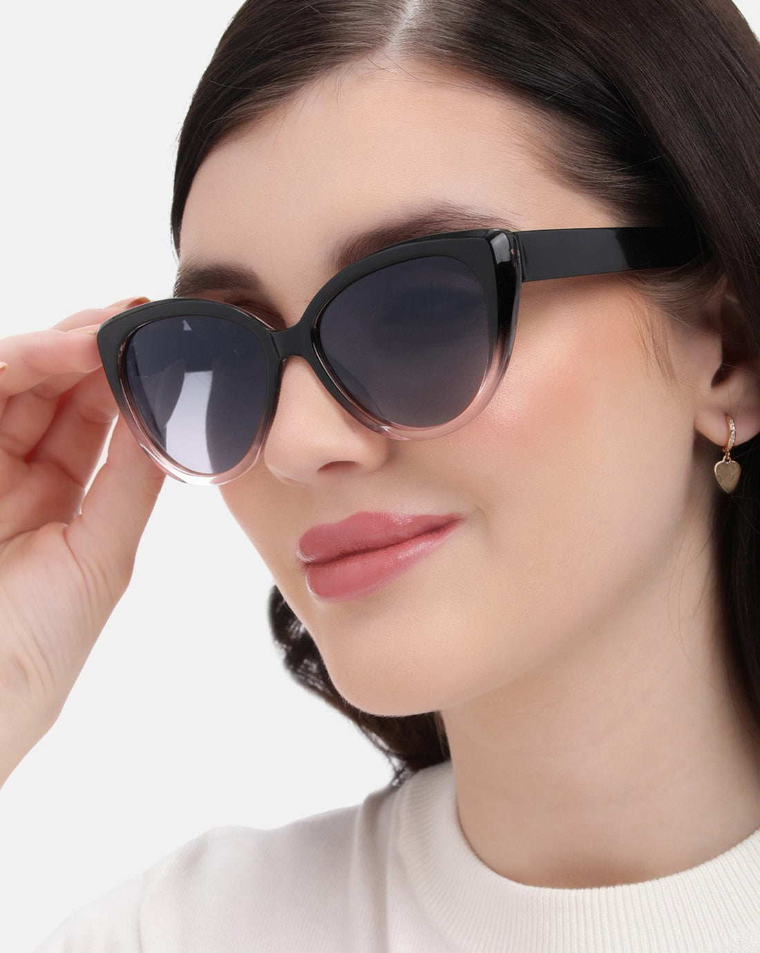 Black and Pink Toned with Polarised Cat Eye Sunglass for women