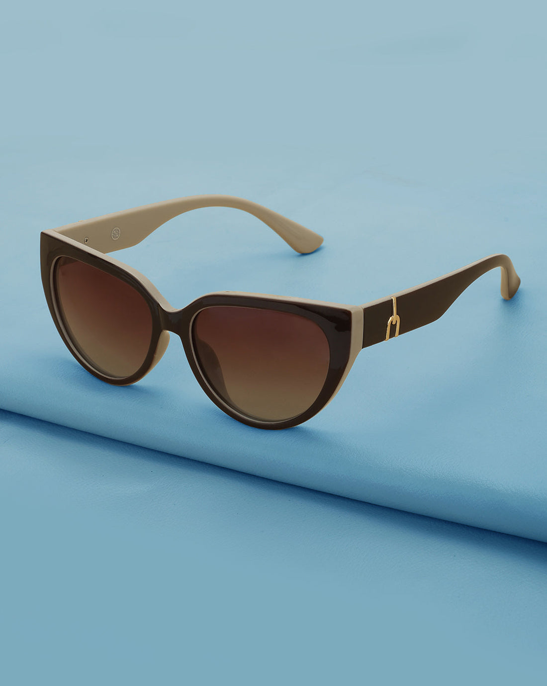 Brown and Beige Toned with Polarised Lens Cat Eye Sunglass for women