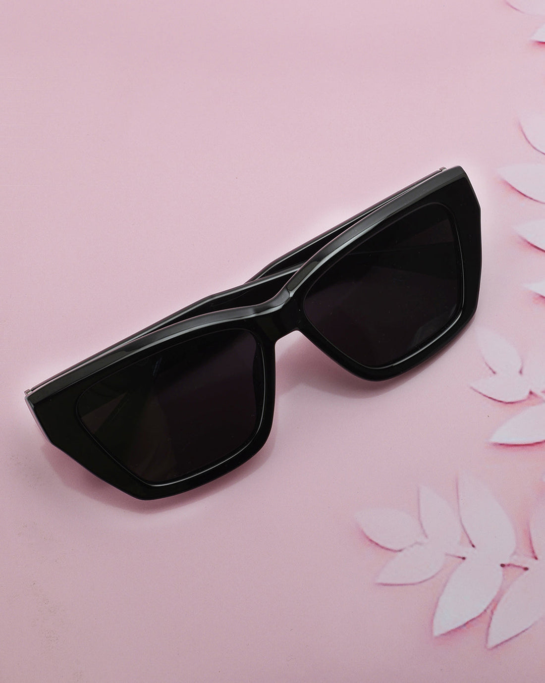 Black Toned with Black Polarised Lens Rectangle Sunglass for women