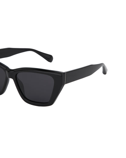 Black Toned with Black Polarised Lens Rectangle Sunglass for women