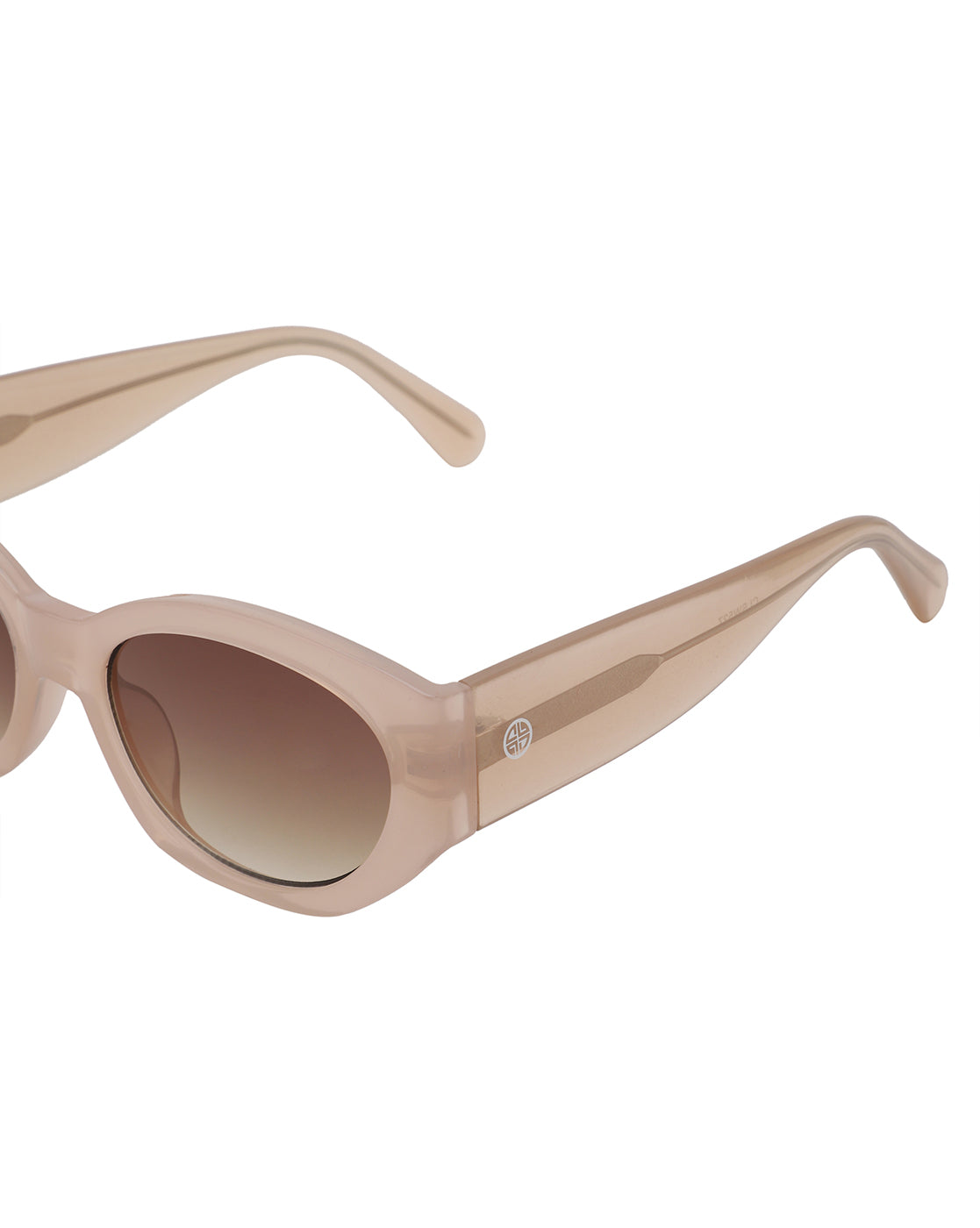 Beige Toned with UV Protected Lens Oval Sunglasses for women
