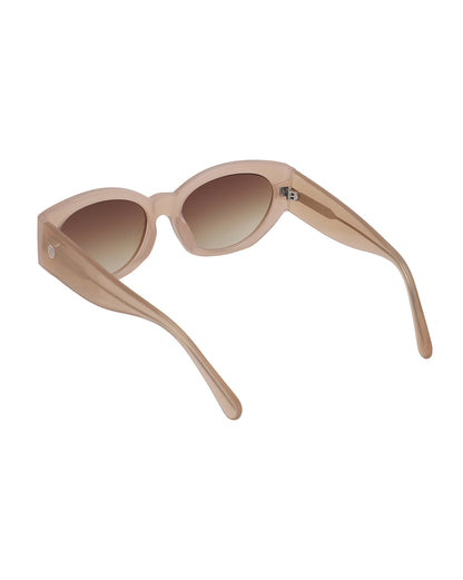 Beige Toned with UV Protected Lens Oval Sunglasses for women