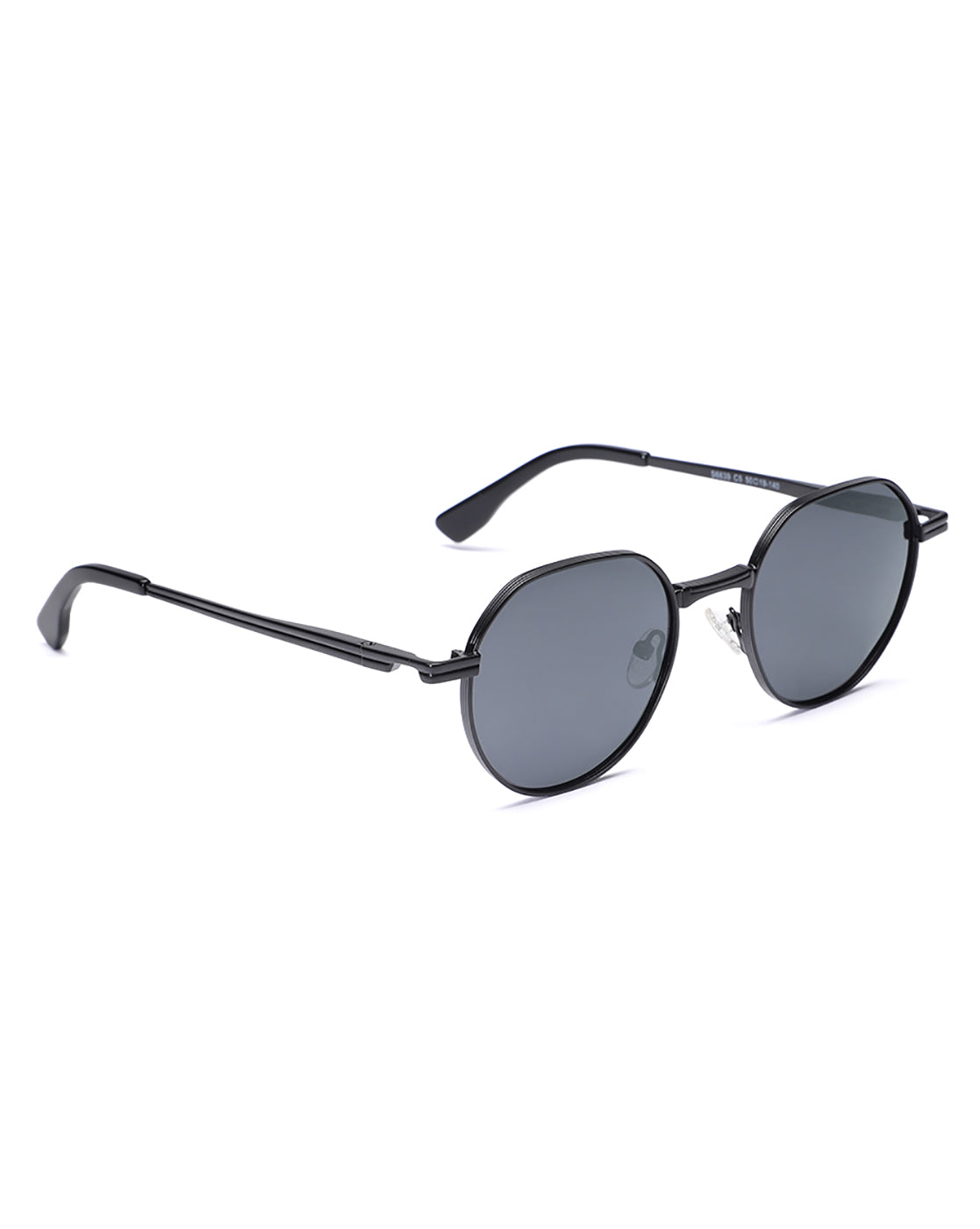 Women Premium Polarised UV Protected Blue Lens Black Toned Round Sunglasses