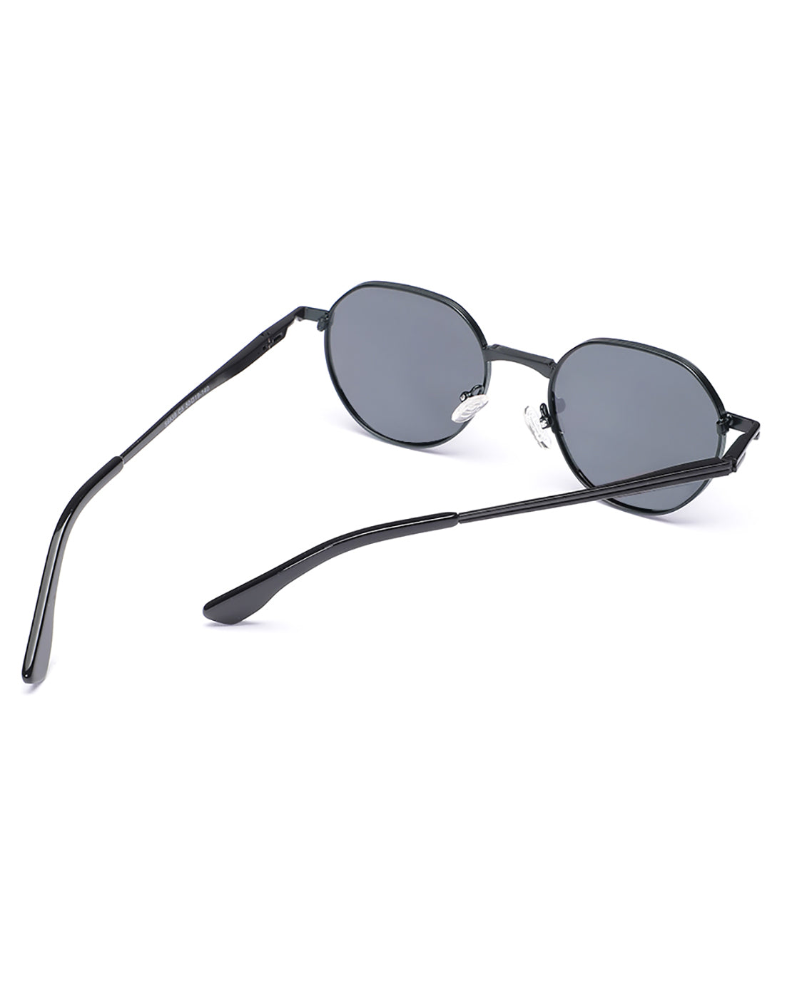 Women Premium Polarised UV Protected Blue Lens Black Toned Round Sunglasses