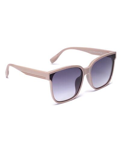 Women UV Protected Blue Lens Brown Toned Oversized Sunglasses