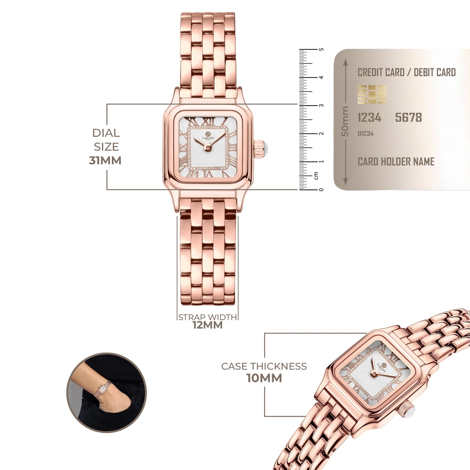 Chloe Mini White / Rose Gold Women Analog with Bracelet Watch CLWWS-04