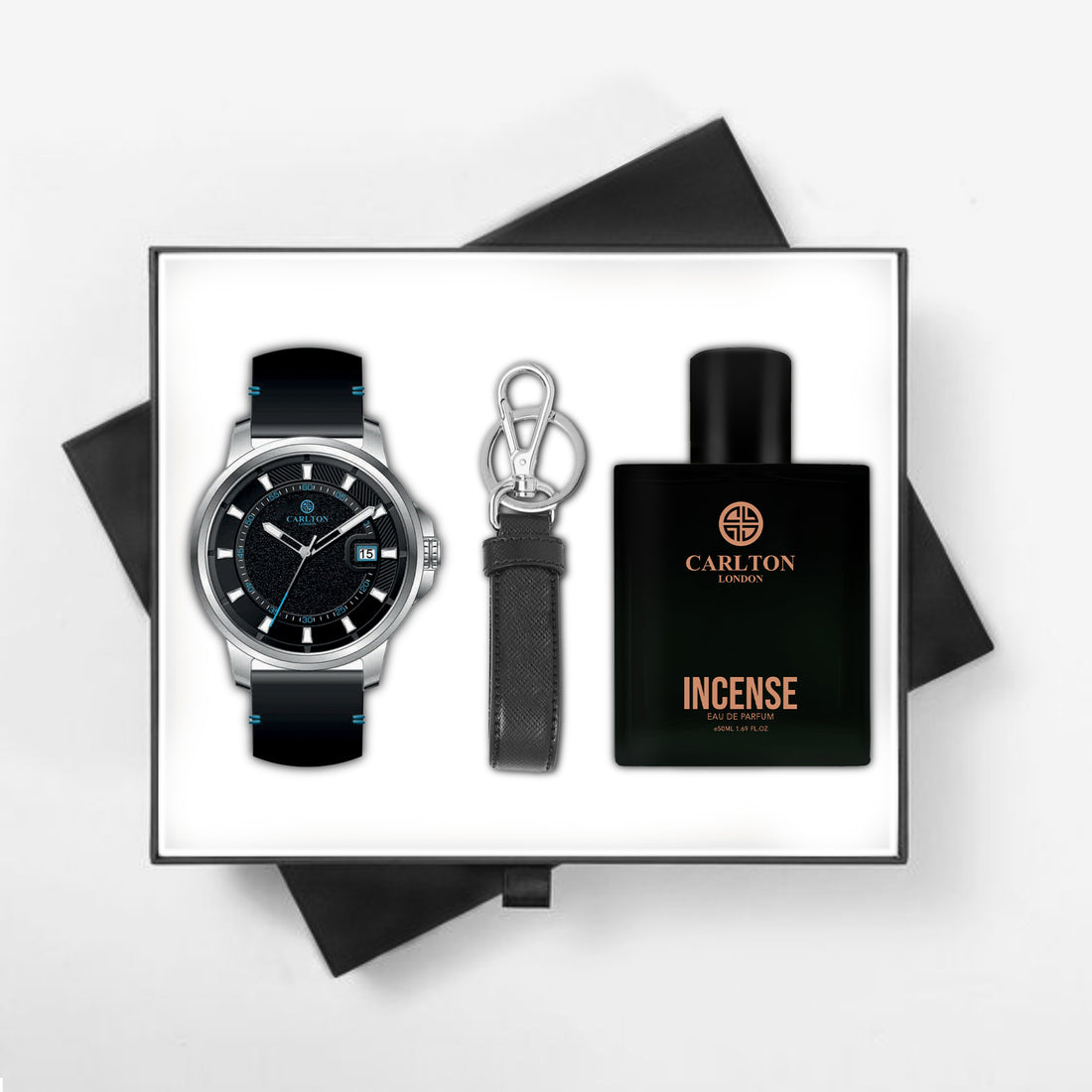 Men Gift Set 3 Incense Perfume + Duke Watch +Key Chain CLPLG040