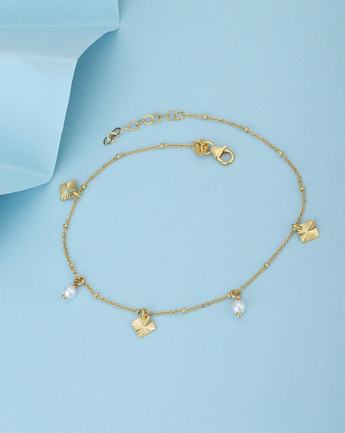 Gold charm store anklet