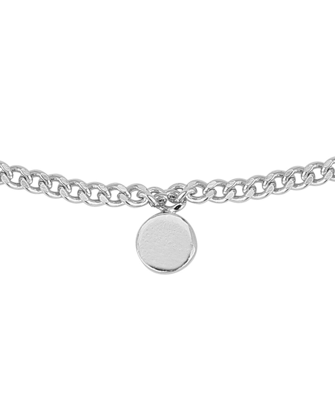 Carlton London Rhodium Plated Minimal Anklet With Tiny  Discs