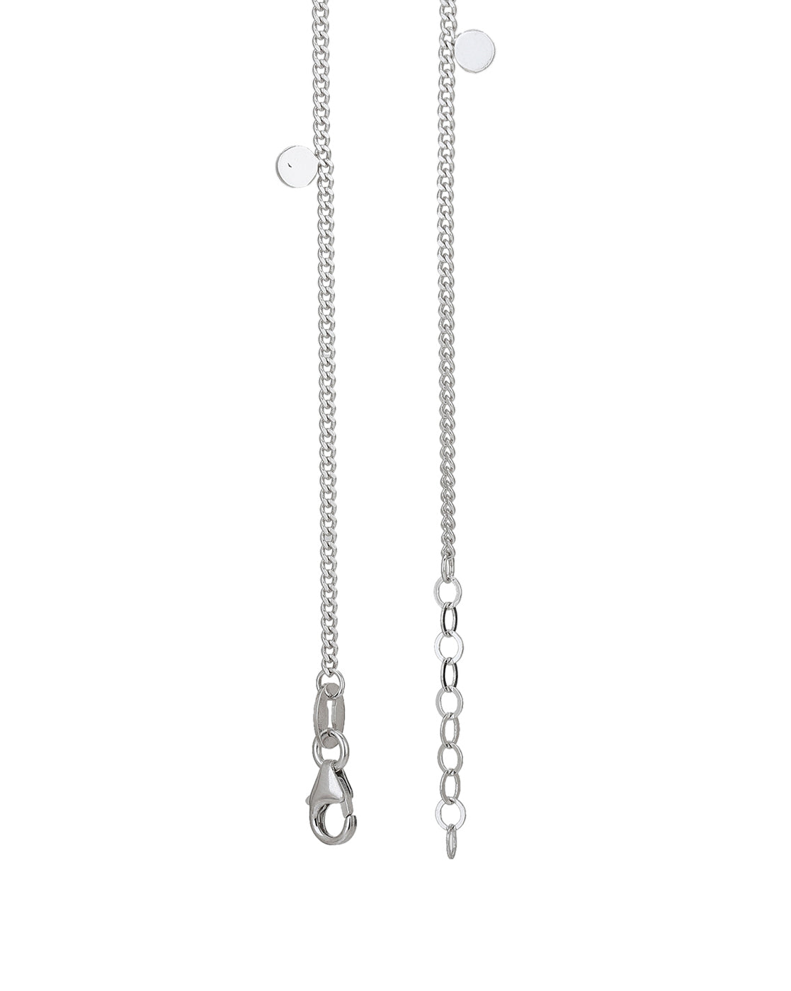 Carlton London Rhodium Plated Minimal Anklet With Tiny  Discs